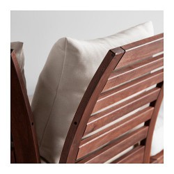 Фото3.4-місний диван + табурет для / ніг коричнева морилка, подушки бежеві, APPLARO 990.203.44 IKEA
