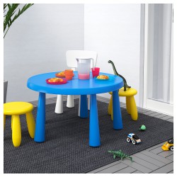 Фото1.Стіл дитячий MAMMUT IKEA круглий синій 903.651.80