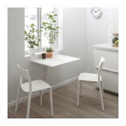 Фото4.Стіл пристінний відкидний білий 74x60 NORBERG 301.805.04 IKEA