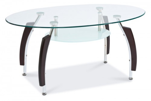 Журнальний столик Signal Inessa B Прозорий Венге