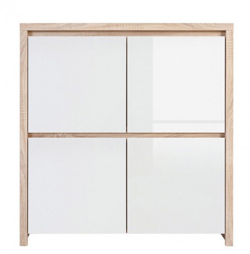 Комод KOM4D Kaspian BRW дуб сонома / білий глянець