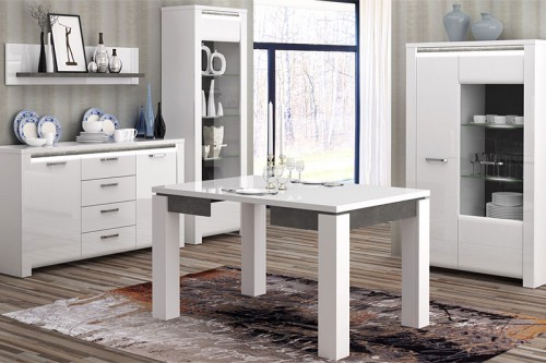 Їдальня BRUGIA Forte білий мат / бетон темно-сірий