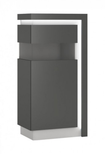 Тумба 1D левая LYON LYOV02L WOJCIK темно-серый / платинум