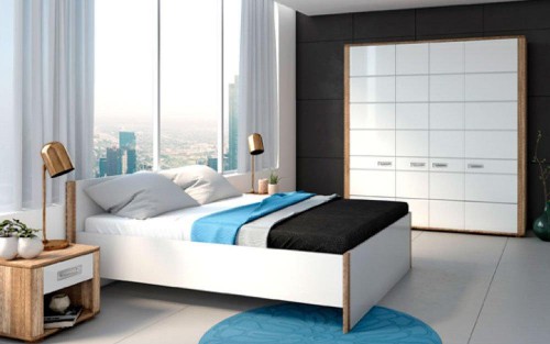 Комплект в спальню Davin 1 Blonski дуб каньйон/білий глянець