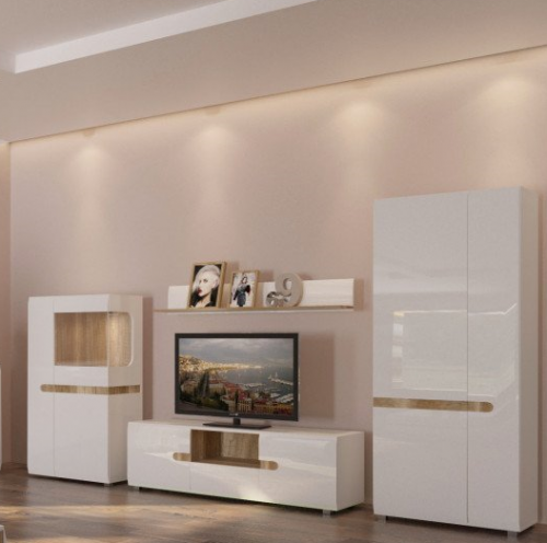 Комплект в вітальню Letis 5 Blonski білий глянець/дуб каньйон