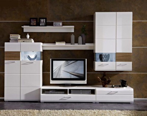 Гостинная ФАН БРВ  белый / белый глянец / дуб Сонома