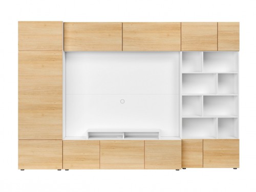 Панель для телевізора MURO/PANEL/TV/300/ZAMK Muro BRW білий канадський / дуб польський