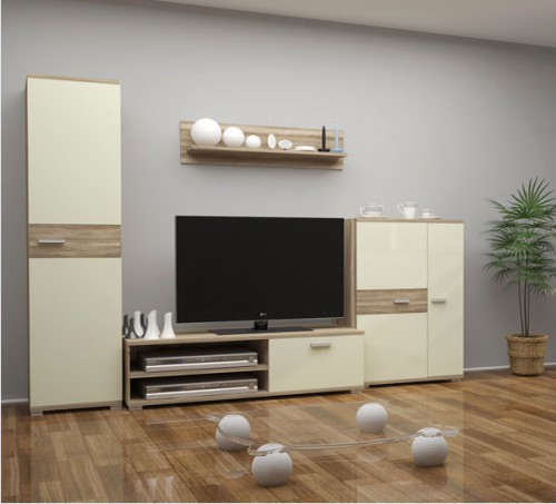 Вітальня Cleo 3 Blonski дуб Сонома/цукровий глянець