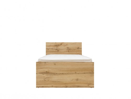 Кровать LOZ/90 Zele BRW  дуб вотан/глянец белый