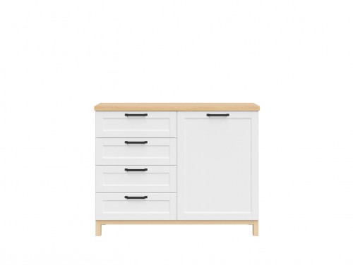 Комод KOM1D4S  Haga BRW белый канадский / дуб польский