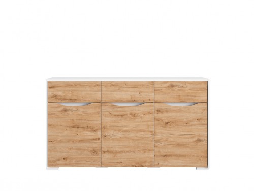 Комод KOM3D3S  Haren BRW белый альпийский/дуб minerva