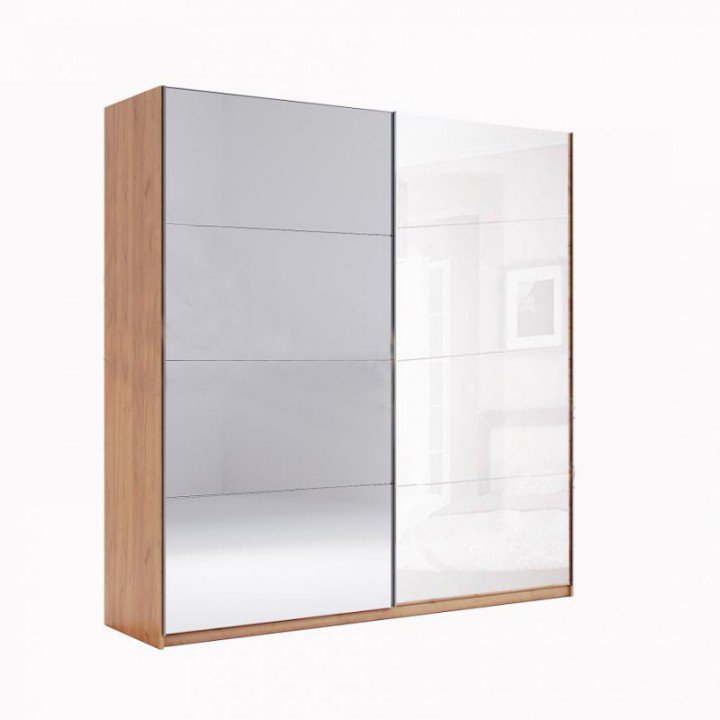 ШАФА-КУПЕ Флоренція 2,0м МіроМарк Глянець Білий/Дзеркало