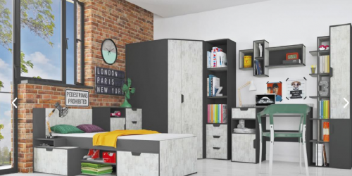 ​Детская NANO System С Meblar графит / дуб Ривьера, графит / енигма