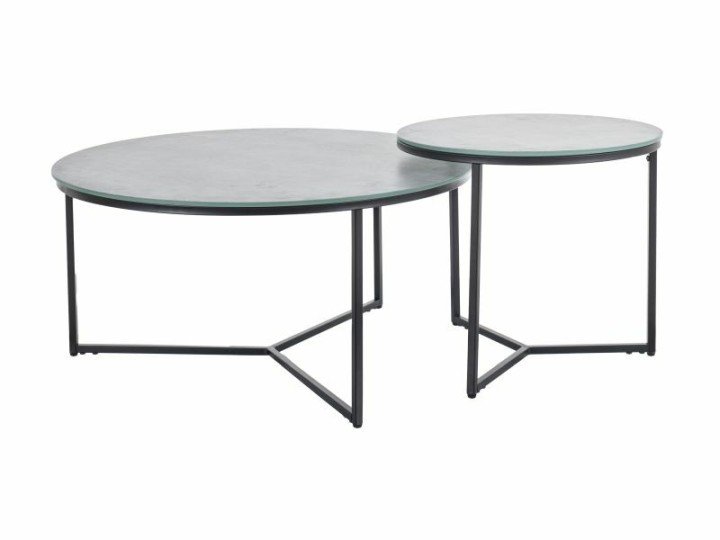Журнальний столик PALERMO II Сірий Ефект Мармуру / Чорний  (Комплект)