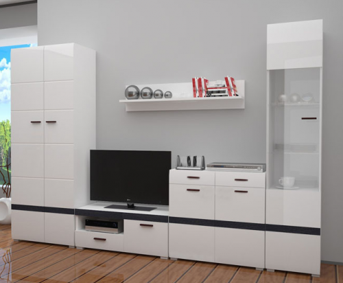 Комплект в вітальню Hollywood 3 Blonski білий/білий глянець