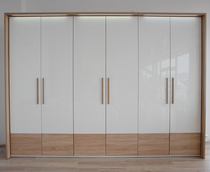 Гардероб 6-х дверний Embawood Верона Білий, Дуб сонома