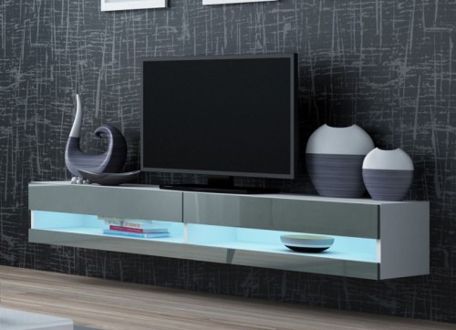 Тумба ТВ 180 Vigo NEW Cama белый / серый глянец