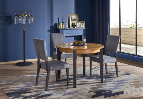 Обідній стіл розкладний Halmar SORBUS 100÷200/100/77 см Дуб медовий-Графітовий