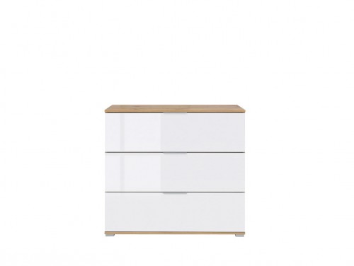 Комод KOM3S Zele BRW дуб вотан/глянец белый