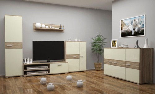 Вітальня Cleo 2 Blonski дуб Сонома/цукровий глянець