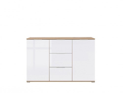 Комод KOM2D3S Zele BRW  дуб вотан/глянец белый