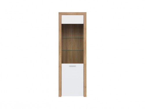 Вітрина REG1W Balder BRW білий глянець/дуб ривьера