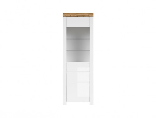 Вітрина REG1D1W Holten BRW дуб Вотан / глянець білий