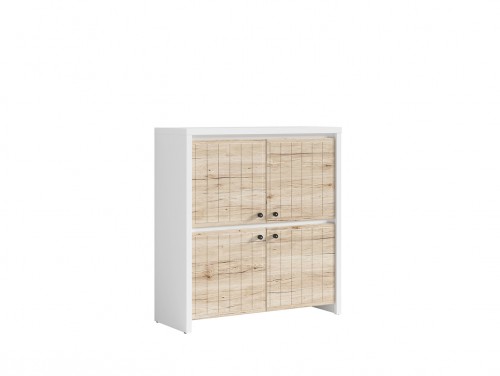 Комод KOM4D Karet BRW белый / дуб сан-Ремо светлый