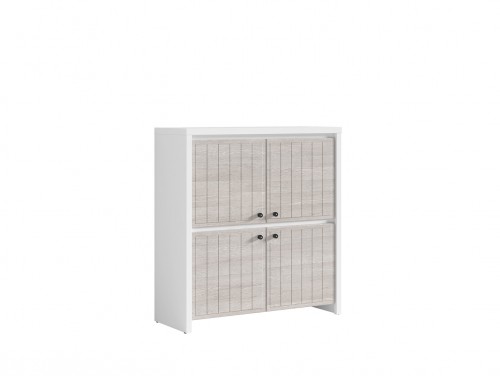 Комод KOM4D Karet BRW белый / серый мали