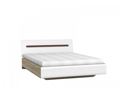 Кровать LOZ/160  Azteca BRW дуб san remo / білий глянець