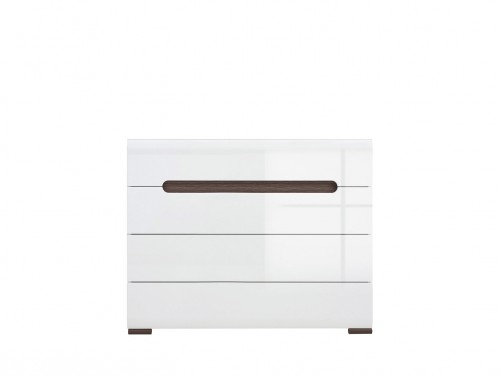Комод KOM4S/8/11 Azteca BRW  белый / белый глянец