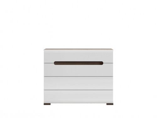 Комод KOM4S/8/11 Azteca BRW дуб san remo / білий глянець
