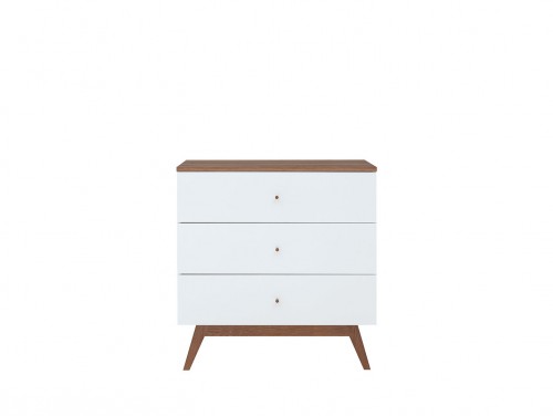 Комод KOM3S  Heda BRW лиственница sibiu золотая / глянец белый