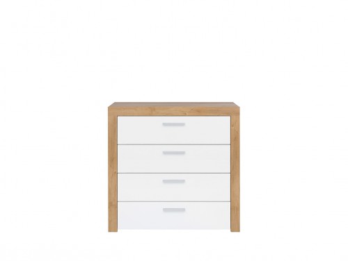 Комод KOM4S Balder BRW  белый глянец/дуб ривьера