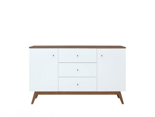 Комод KOM2D3S Heda BRW лиственница sibiu золотая / глянец белый