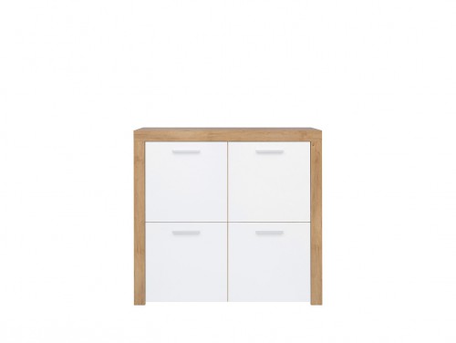 Комод KOM4D Balder BRW белый глянец/дуб ривьера