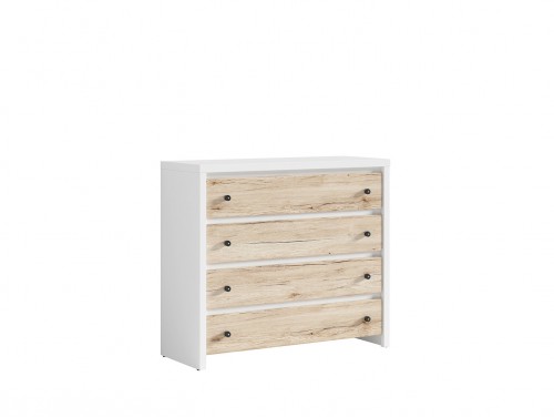 Комод KOM4S Karet BRW белый / дуб сан-Ремо светлый