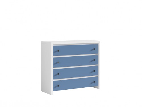 Комод KOM4S Karet BRW  белый / синий