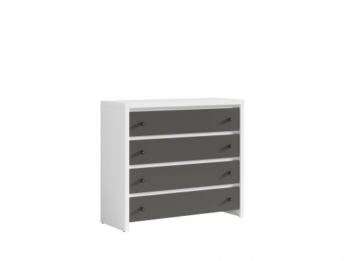 Комод KOM4S Karet BRW белый / вольфрам серый