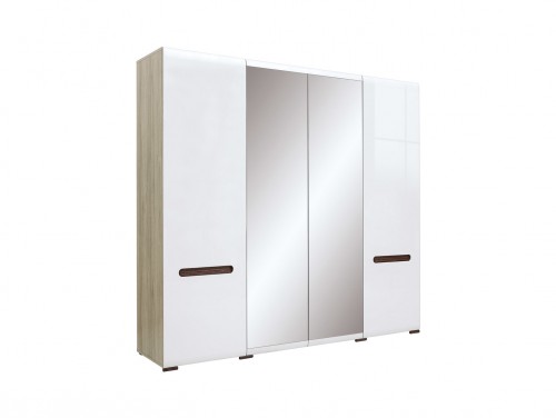 Шафа SZF2D2L / 21/22 з дзеркалами  Azteca BRW дуб san remo / білий глянець