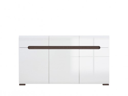 Комод KOM3D3S/8/15 Azteca BRW белый / белый глянец