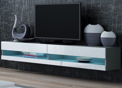 Тумба ТВ 180 Vigo NEW Cama серый / белый глянец