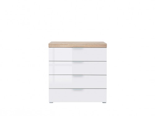 Комод KOM4S/90 VENLO BRW дуб sonoma / белый глянец