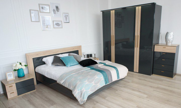 Кровать MW1600 Embawood Капри Oak sonomo / Grey