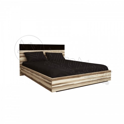 КРОВАТЬ Соната 1,8х2,0 Подъемное с каркасом МироМарк Глянец черный / Орех Балтимор