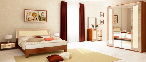 ​Комплект Віола 4 дв МіроМарк Глянець Ваніль/Вишня Бюзум​​