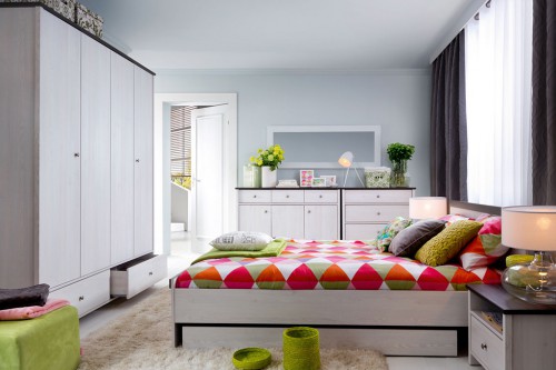 Модульна спальня Porto BRW модрина світла / сосна ларіко