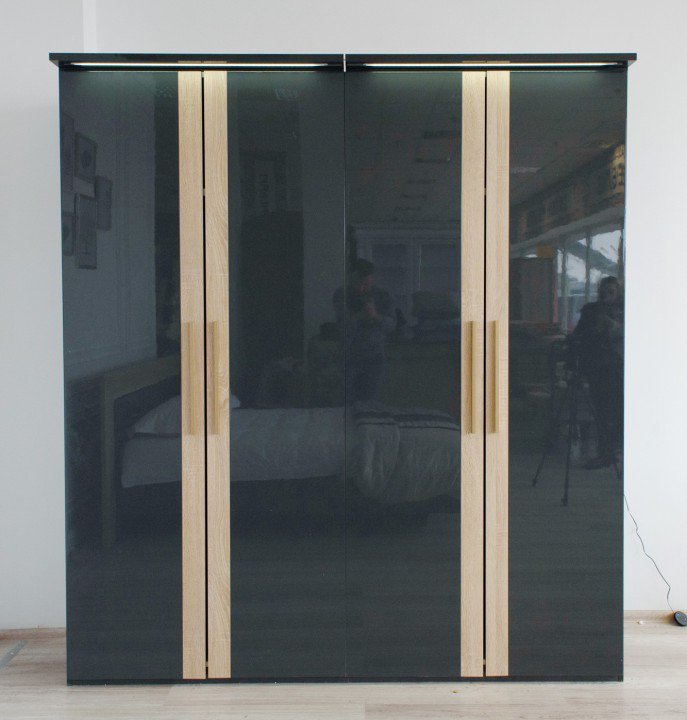 Гардероб 4-х дверний Embawood Капрі Oak sonomo/Grey