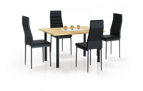 Обідній стіл Halmar ADONIS 2 розмір 120/80/76 см дуб золотий-чорний