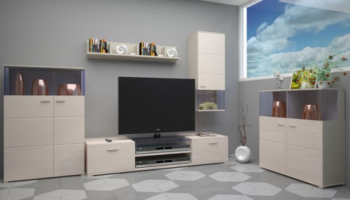 Комплект в вітальню Boston 2 Blonski білий/білий глянець